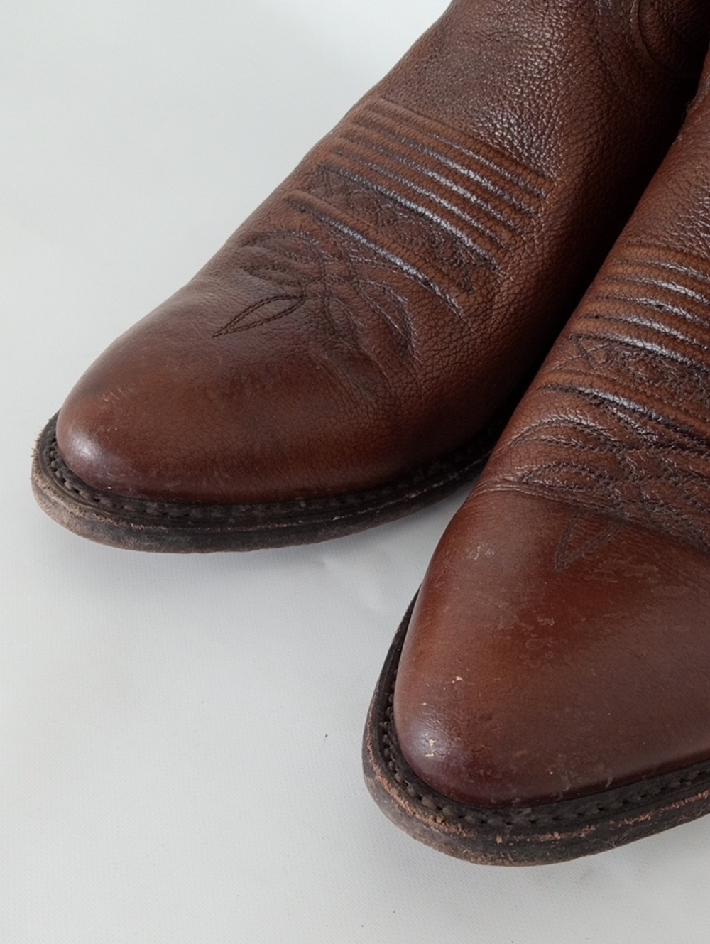 Dan Post Cowboy Boots Cognac Brown Leather Western Mens Size 7 - Picture 4 of 10